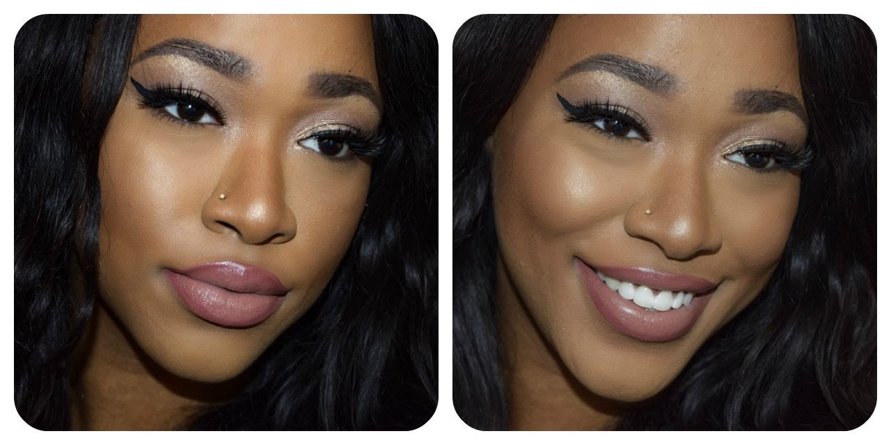 Neutral Sparkle Full Face Makeup Tutorial Ft Champagne Pop On Dark