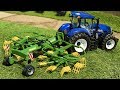 Bruder rc tractor working on the field with rc hay rakes action rc