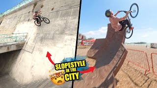 RIDING SCARY MTB SLOPESTYLE FEATURES IN THE CITY!