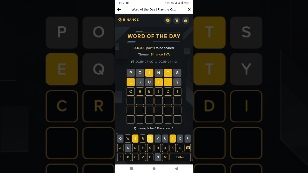Binance Crypto WODL Answer Today | Word Of The Day | 8YA Theme Binance Crypto WODL Answer Today | Word Of The Day | 8YA Theme