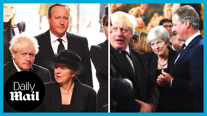 Awkward reunion Boris Johnson, Theresa May and Dav...