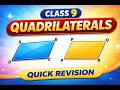 Quadrilaterals Quick Revision | Class 9 Maths | All Properties & Formulas | CBSE One Shot