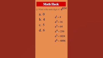 Find units digit of exponential number #shorts #math #mathhack #mathematics #mathtricks