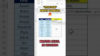 Excel TEXTJOIN Formula | Excel Tips and Tricks #excel #exceltutorial #tutorialexcel #spreadsheet