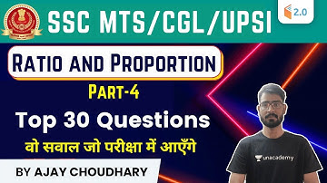 10:00 PM - SSC MTS/CGL/UPSI | Maths by Ajay Choudhary | Ratio and Proportion (Part-4) | Top 30 Ques