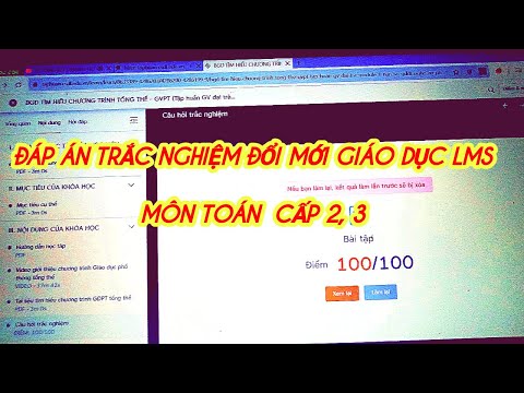 ĐÁP ÁN TRẮC NGHIỆM MÔN TOÁN - ĐỔI MỚI GIÁO DỤC PHỔ THÔNG 2018, LMS - modul 1