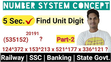 Find Unit Digit in number system in 5 sec | Unit digit Concept best Trick | SSC | RAILWAYS  | Part-2