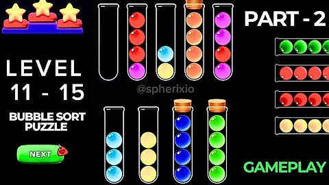 Part-2 Color Ball Sort Game - puzzle sorting balls game #ballsorting #colorballsorting #puzzlegame