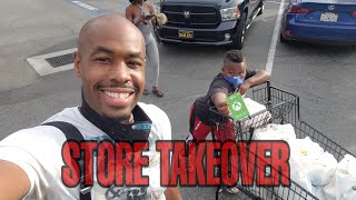 Watch as the soinlovefamily try to store takeover before 6pm curfew in
california