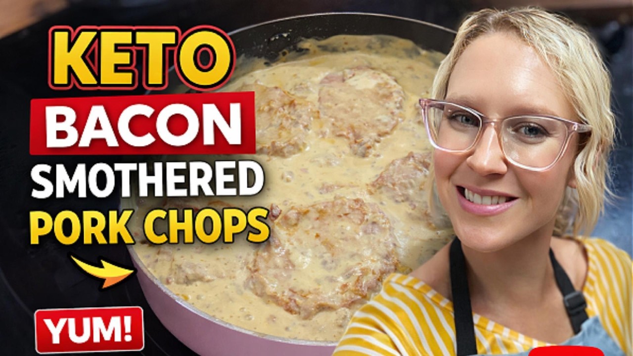 Keto Bacon Smothered Pork Chops | Easy Low Carb Dinner Recipe