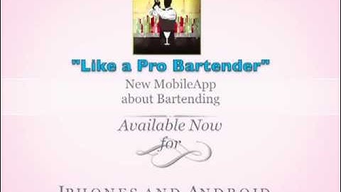 "Like a Pro Bartender" - new App for Iphone and Android