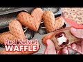Red Velvet Waffle Heart Shaped ❤ i sorpresa ang jowa gawin ito at mapapa I LOVE YOU sya sa sarap 🌹