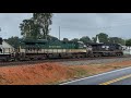 265 with BNSF Power and 154 with the Southern in the Rain at Buford