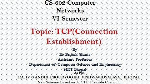 L-5 TCP CONNECTION ESTABLISHMENT