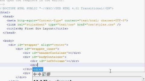How to create a two column div layout.