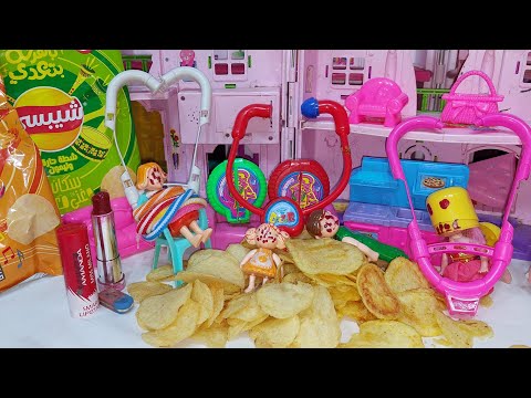 جنه ورؤي بياكلو حسب لون البالونات عائلة عمر جنه ورؤي مامتي دكتورة العاب بنات