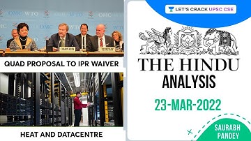 The Hindu Newspaper Analysis | 23rd Mar 2022 | Current Affairs | UPSC CSE | Saurabh Pandey