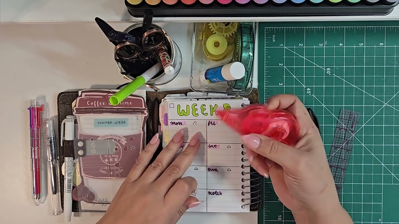 PLAN WITH ME | Week 8 | Mead Five Star Spiral Notebook | Testing My Homemade Stencil