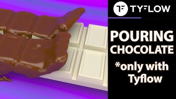 Pouring Chocolate / 3D Liquid simulation | Tyflow - Easy