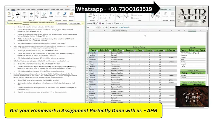 Excel Module 7 SAM Project A Complete - Summarizing Data with PivotTables (Panoramic Insurance)