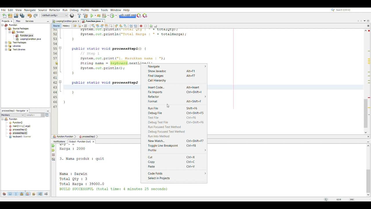 Function in Java (Case Study: Mini Market) - YouTube