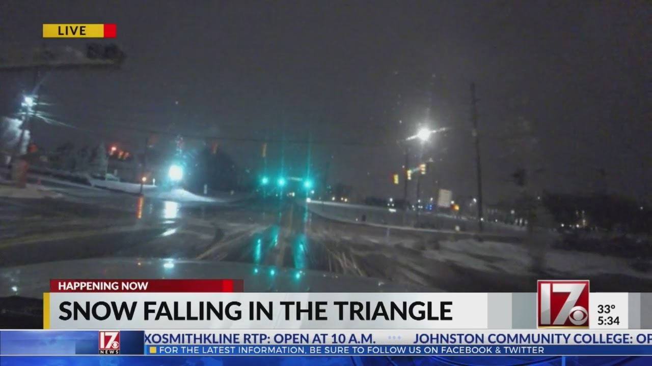 A look at road conditions across central NC at 5:30 a.m. - YouTube
