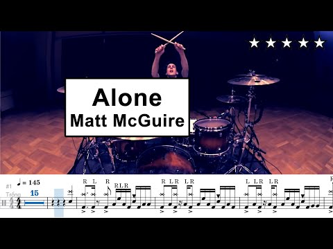 Matt Mcguire - Alone - Marshmello Drum Sheet - Drum Tutorial