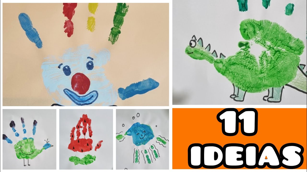 11 Desenhos Criativos com Carimbos de Mãos - Atividade para Crianças em ...