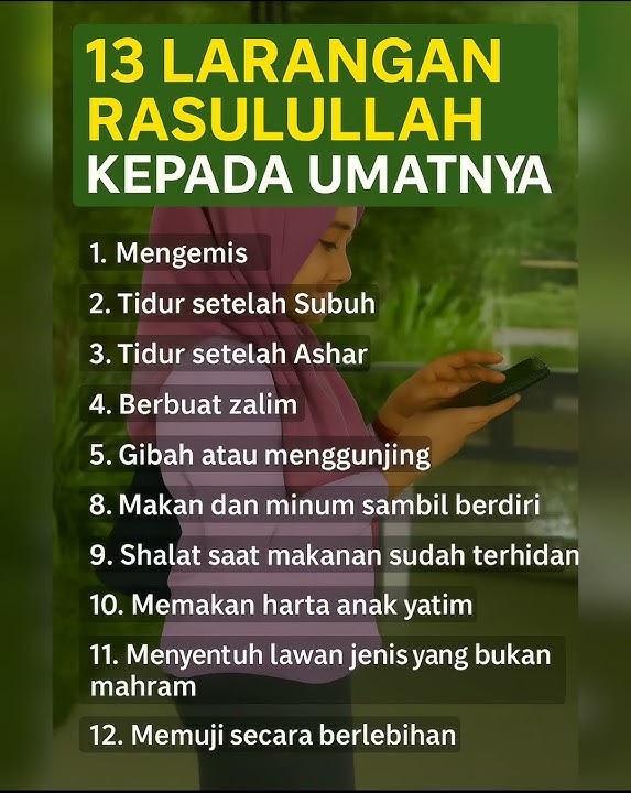 13 Larangan Rasulullah kepada umatnya