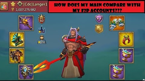 Lords Mobile -  Difference between F2P and light P2P gameplay  (1B might main account overview)