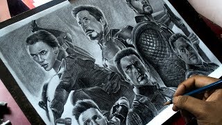 Drawing Marvel Avengers | Iron Man | Captain America | Thor | Avengers Endgame screenshot 5