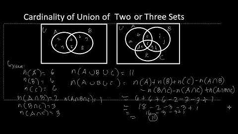 Cardinality of Union of Two or Three Sets