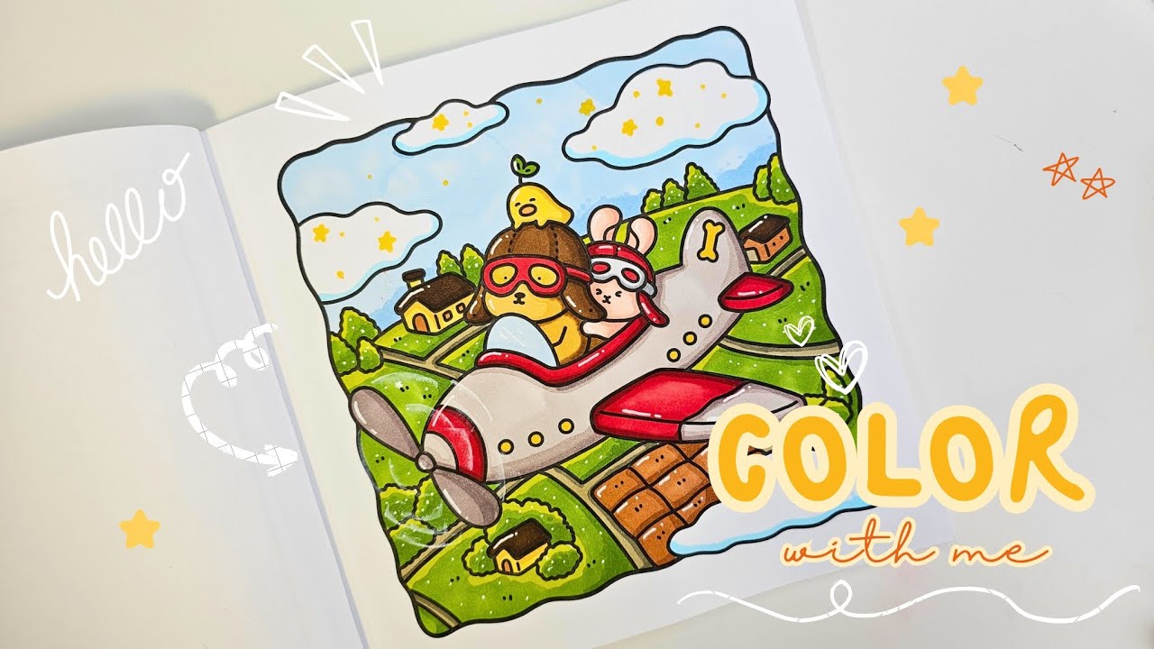 Color with Me | Cozy Cuties by Coco Wyo - Airplane | Ohuhu Alcohol