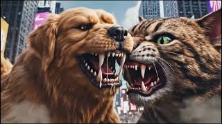 Kaiju Cat Vs Kaiju Den Epic Nyc Battle 4K Hyper-Realistic