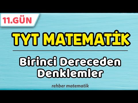 Birinci Dereceden Denklemler | 49 Günde TYT Matematik 11.Gün #rmtayfa #2021tayfa