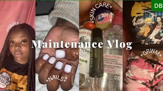 Maintenance Vlog | Hair, Nails, GRWM \& Skin Care Routine 💕