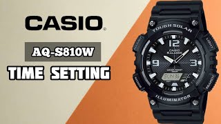 How to set Time on Casio Tough Solar AQ-S810W | Casio 5208 Time Setting