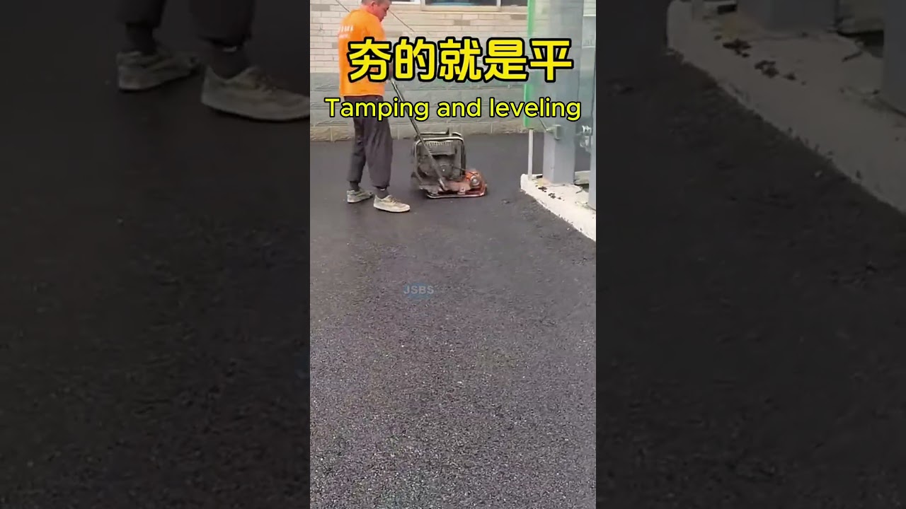 Tamping and leveling. 