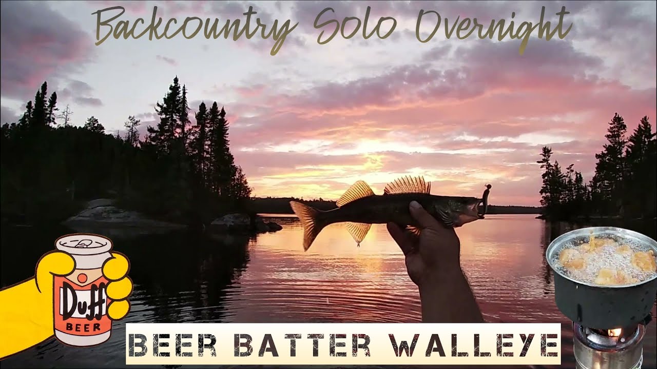 BEER BATTER Walleye CATCH and COOK /// SOLO Backcountry CAMPING YouTube