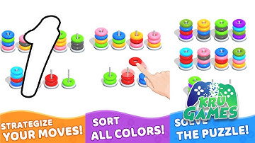 Color Hoop Stack - Sort Puzzle Gameplay Walkthrough #1 (Android, IOS)