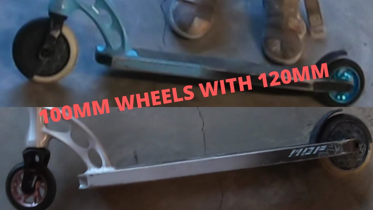 100MM SCOOTER WHEELS WITH 120MM WHEELS - YouTube