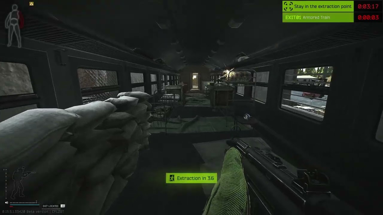 How not to extract on the train on reserve.  Escape from Tarkov