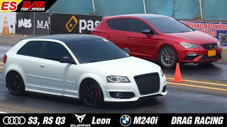 Cupra Leon 🆚️ Audi S3 🆚️ RS Q3 🆚️ BMW M240i 🔥 DRAG RACING B/quilla 2024