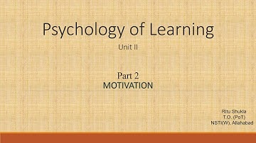 Psychology of Learning (Unit 2) - Part 2