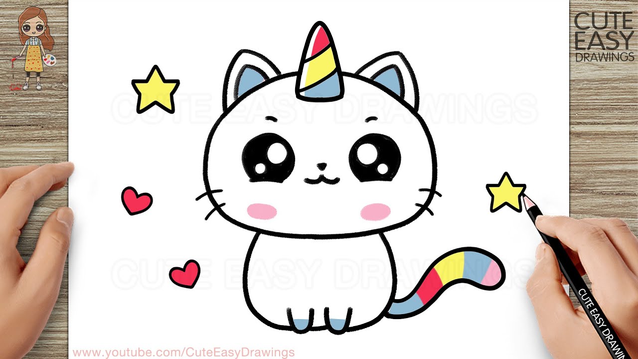 How to Draw Cute Unicorn Cat very very Easy - YouTube