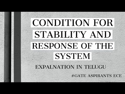 Control Systems - Lec 05. Stability and Response of a System