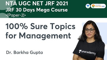100% Sure Topics for Management | NTA UGC NET-JRF 2021 | Barkha Gupta