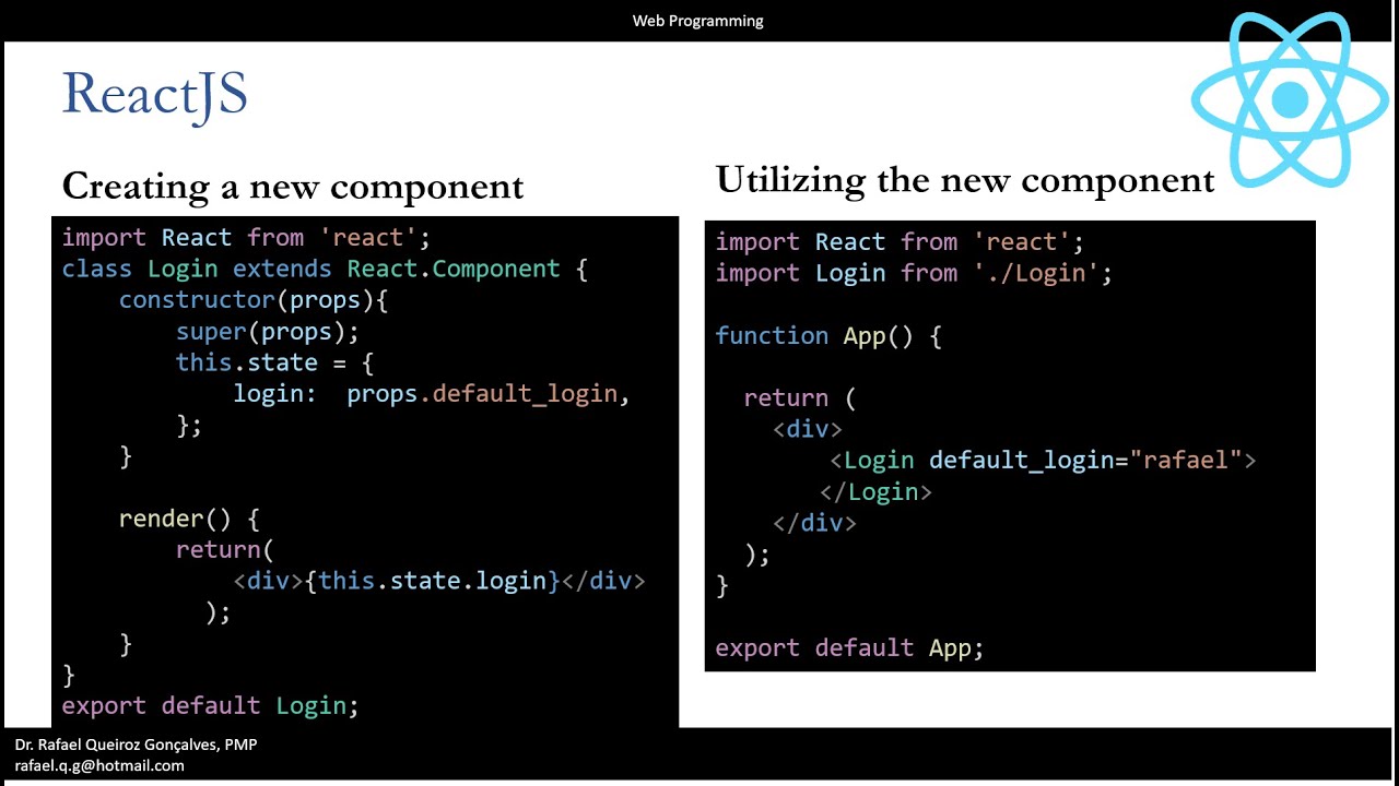 ReactJS - Creating and using a new component - YouTube