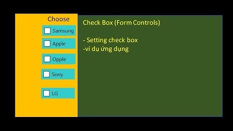 Bài 17: Cách sử dụng Check box (form control)