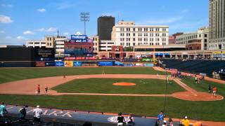 Running the bases at The Akron Rubber Ducks game